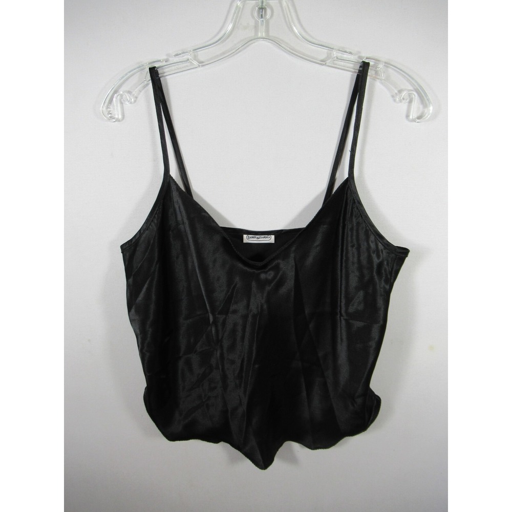 Vintage 90s Y2K Lauren Alexandra Satin Camisole Size Medium Black